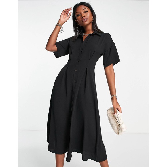 ASOS Dresses & Skirts - ASOS Design Women’s size 10 NWT Button Up Waist Midi Shirt Dress